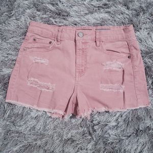 Pink high waisted shorty shorts by Aeropostale